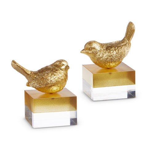 5" GOLD BIRD ON TWO TONED BLOCK - Sassy Inspiration