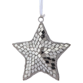 5" Mosaic Jeweled Star Ornament – Silver - Sassy Inspiration
