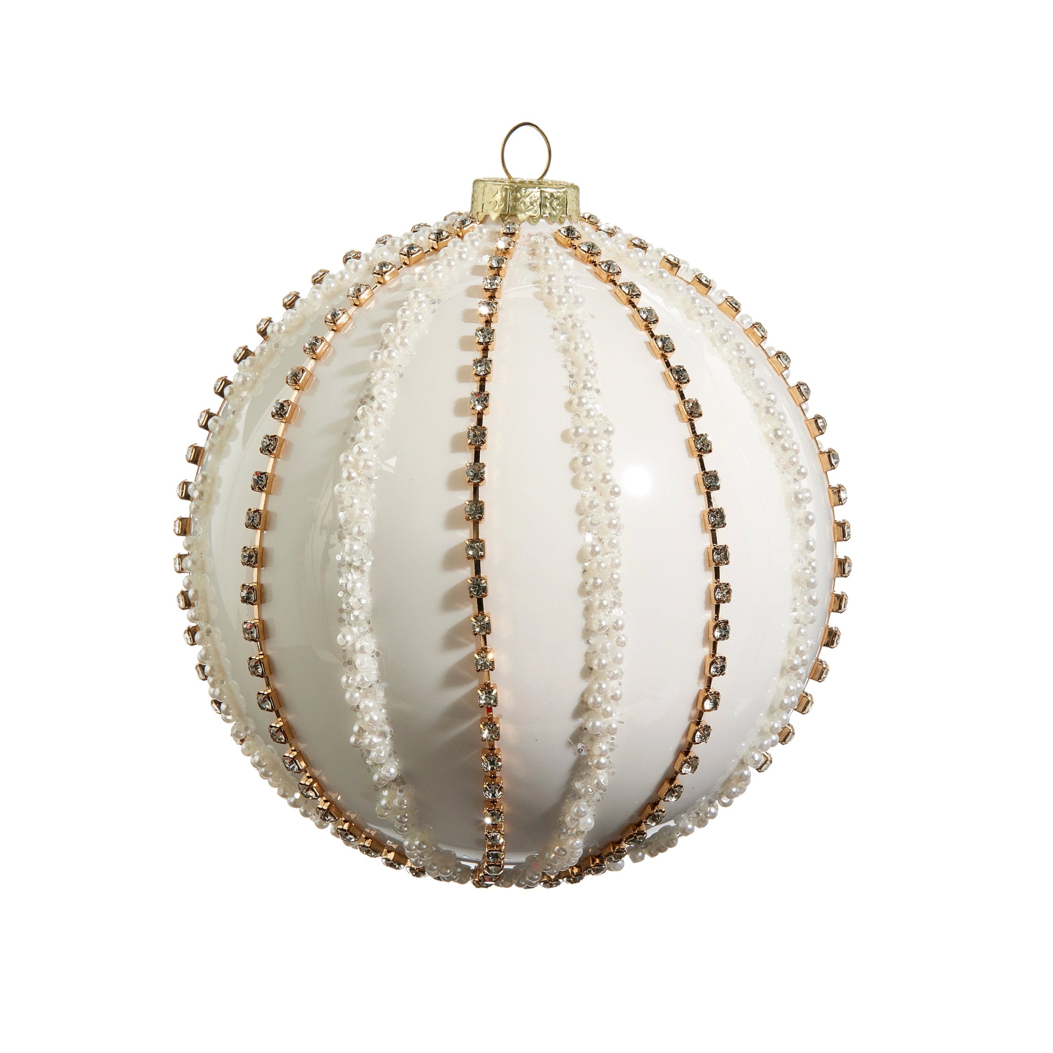 5" Rhinestone and Pearl Ball Ornament - Sassy Inspiration