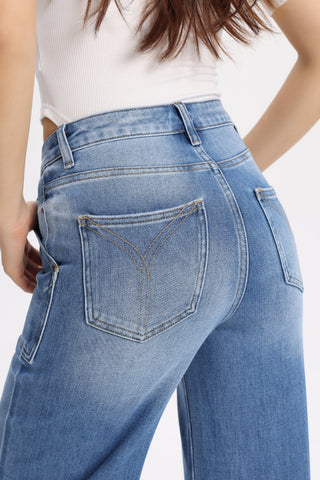 New York High Rise Wide Leg Jeans