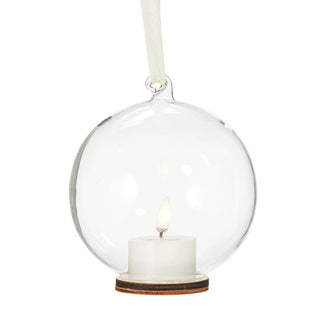 5.5" Clear Ornament with Ivory Tealight - Sassy Inspiration