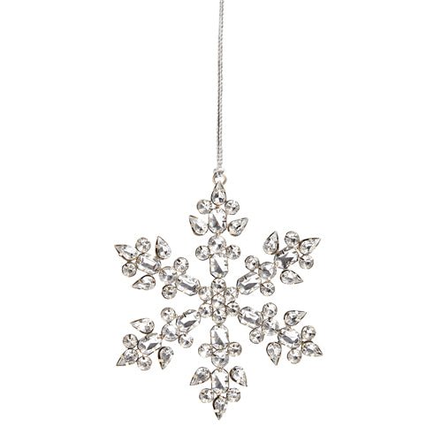 5.5" SILVER JEWELED SNOWFLAKE ORNAMENT - Sassy Inspiration