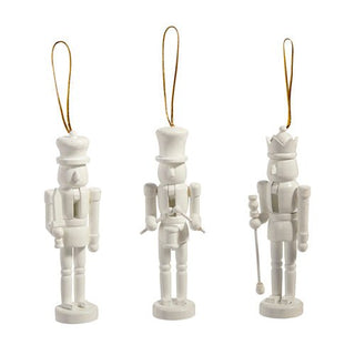 5.75" WHITE NUTCRACKER ORNAMENT S/3 - Sassy Inspiration