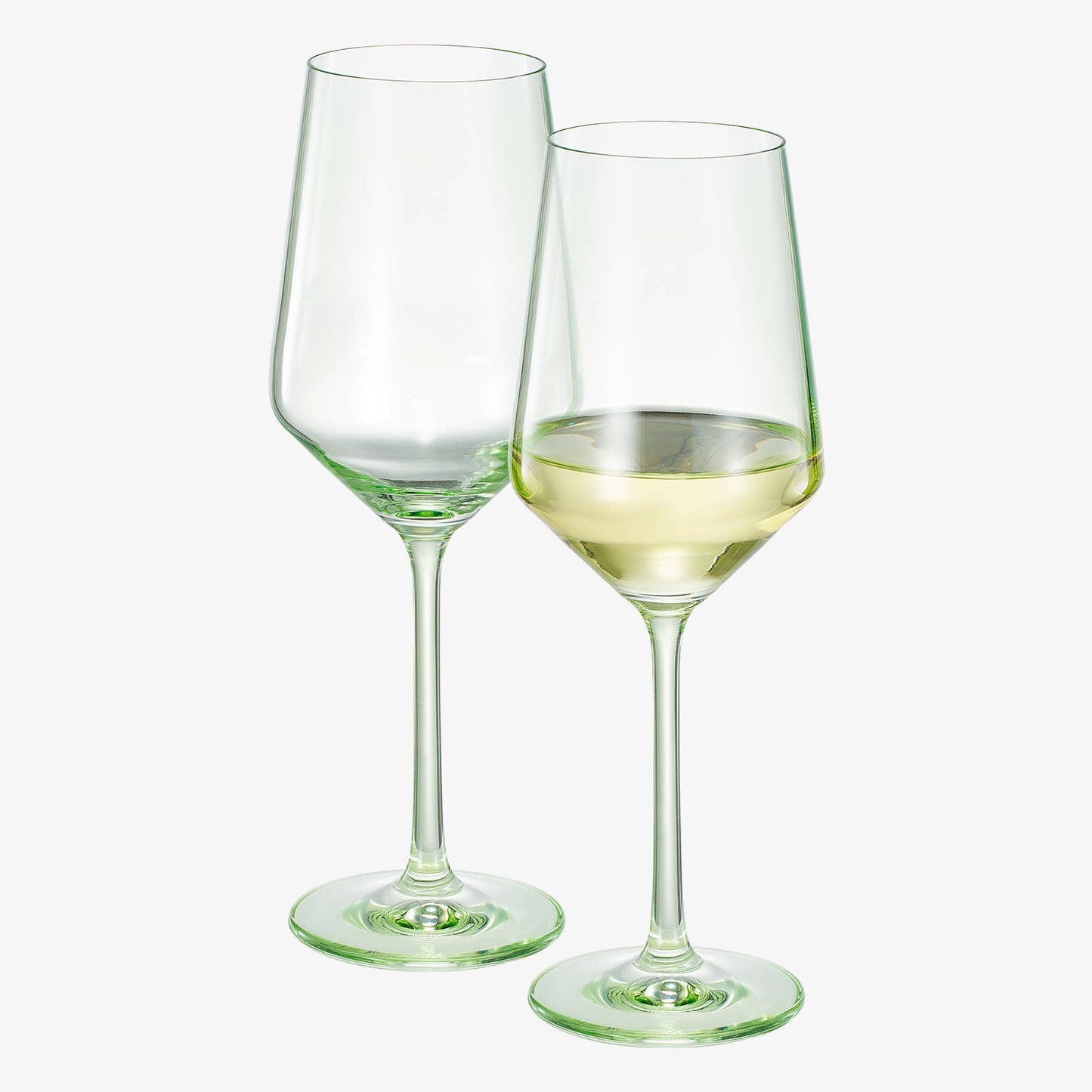 Colored Crystal Wine Glass | Set of 2 | 12oz (Green)