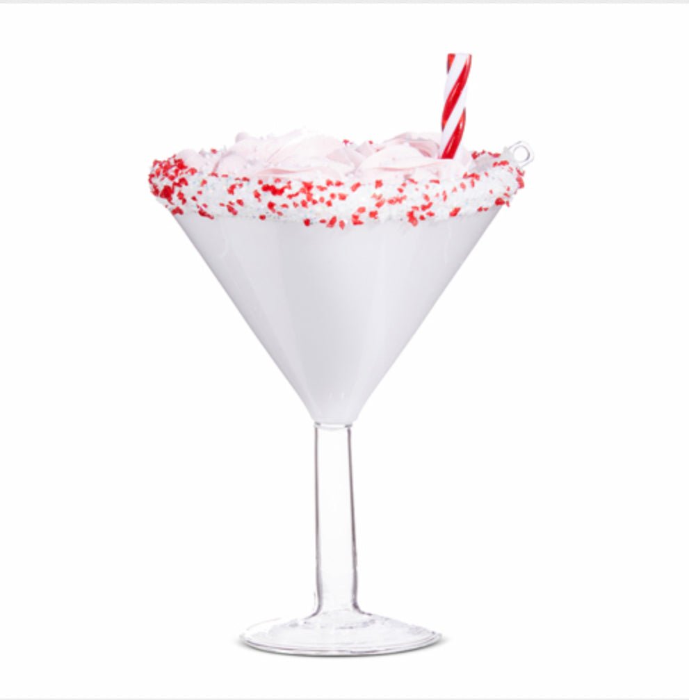 6” Pink Peppermint Martini Ornament - Sassy Inspiration