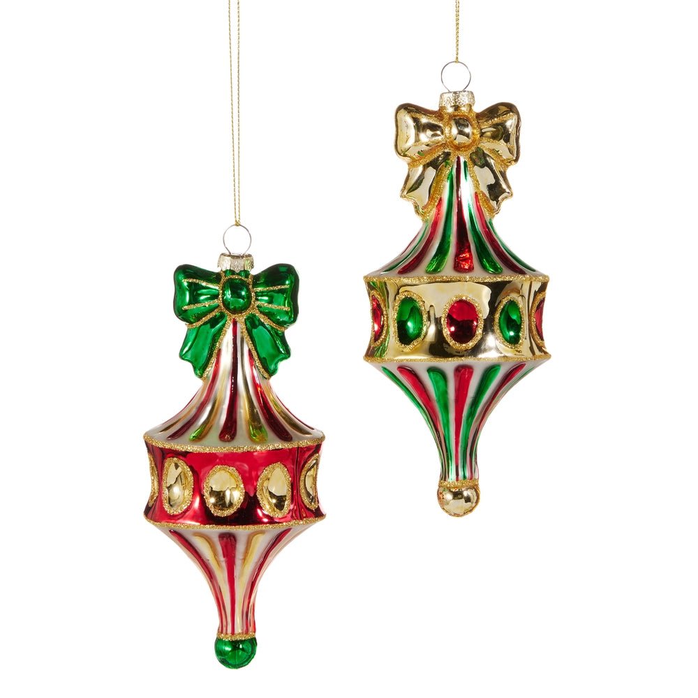 6" Red Green Fairground Finial Ornament - Sassy Inspiration