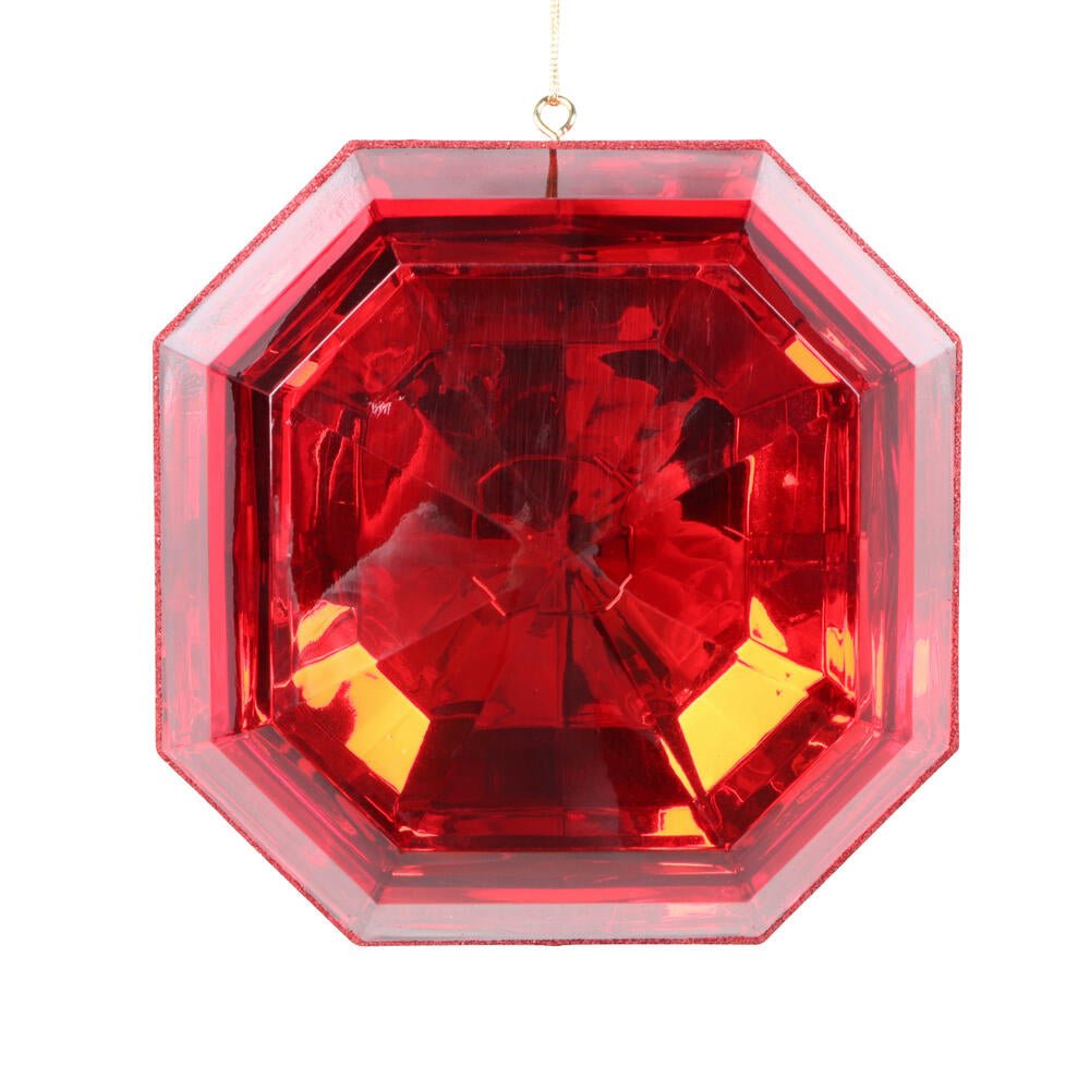 6" Red Square Jewel Glitter Ornament - Sassy Inspiration