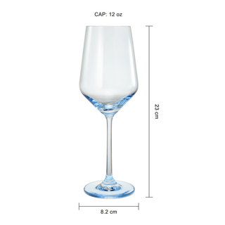 6 Shades of Blue Colored Crystal Wine Glass Set - Sassy Inspiration