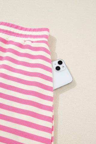 Striped Sleeveless Polo Two-Piece Set