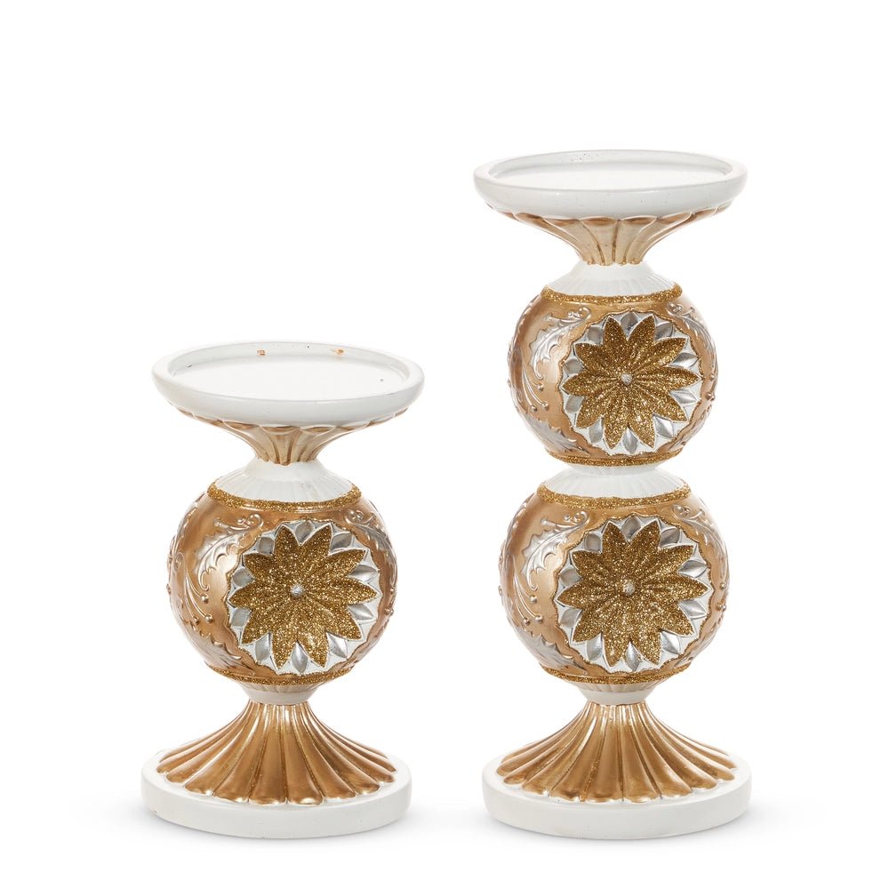 7" and 10" Gold and Silver Vintage Candle Holders - Sassy Inspiration