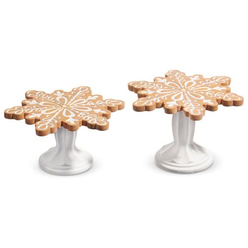 8" GINGERBREAD COOKIE PEDESTAL S/2 - Sassy Inspiration