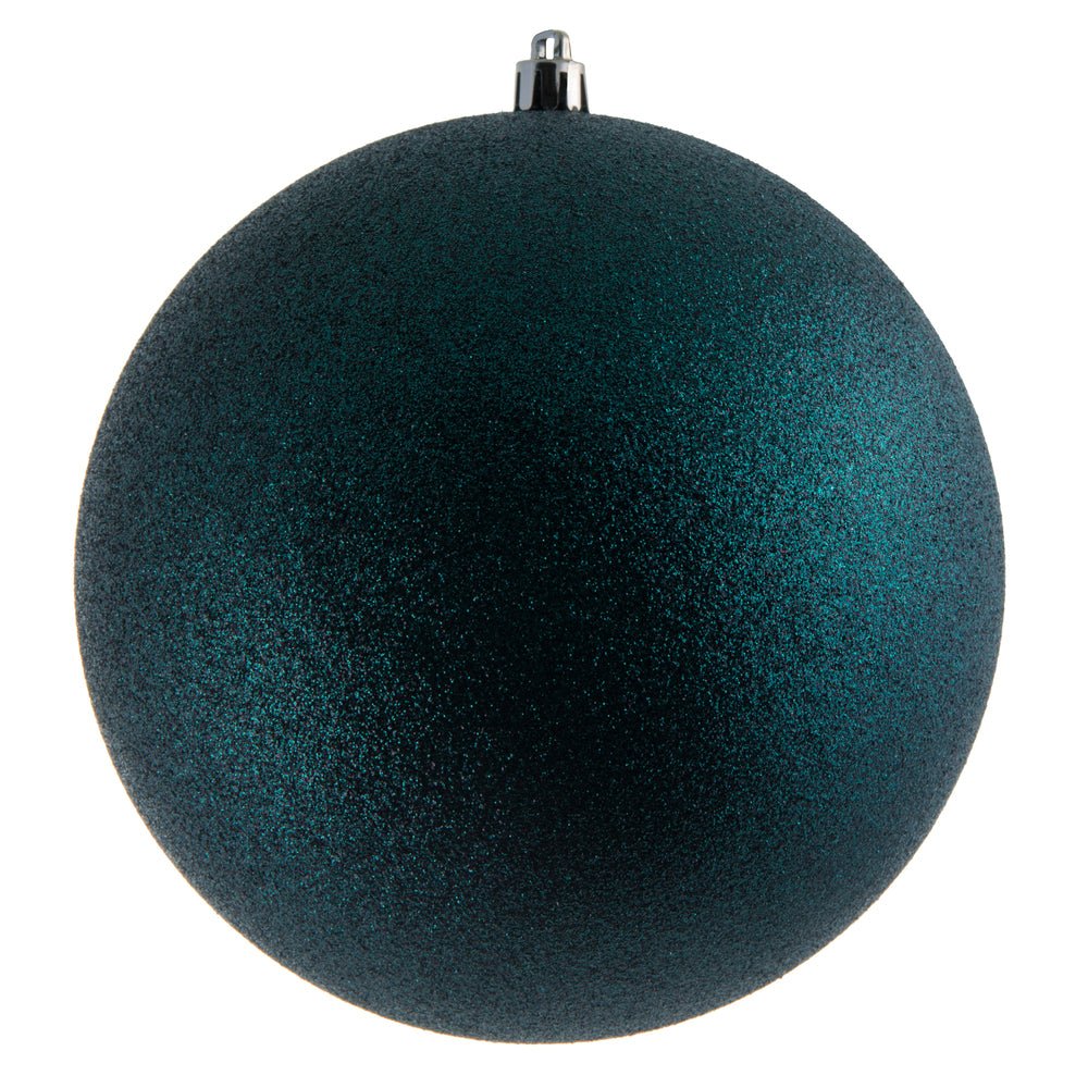8" Midnight Green Glitter Ball Ornament - Sassy Inspiration