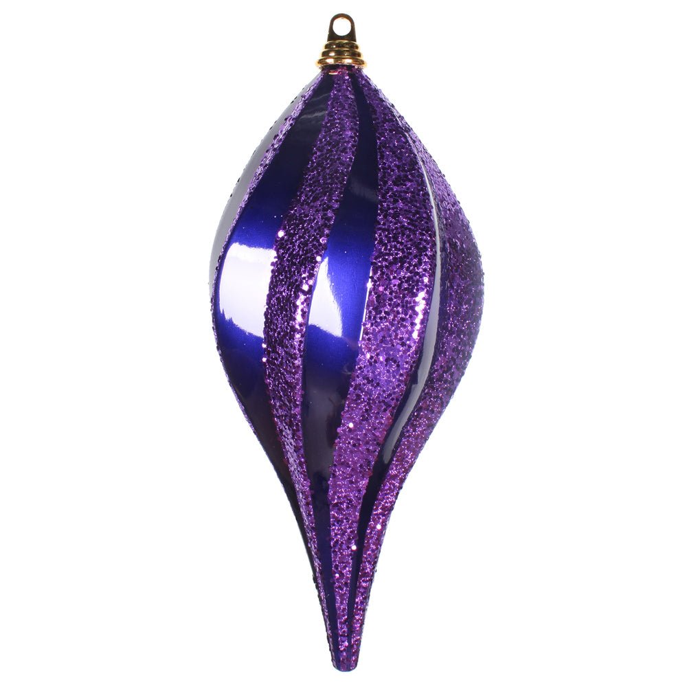 8'' Purple Glitter Swirl Drop Christmas Ornament - Sassy Inspiration