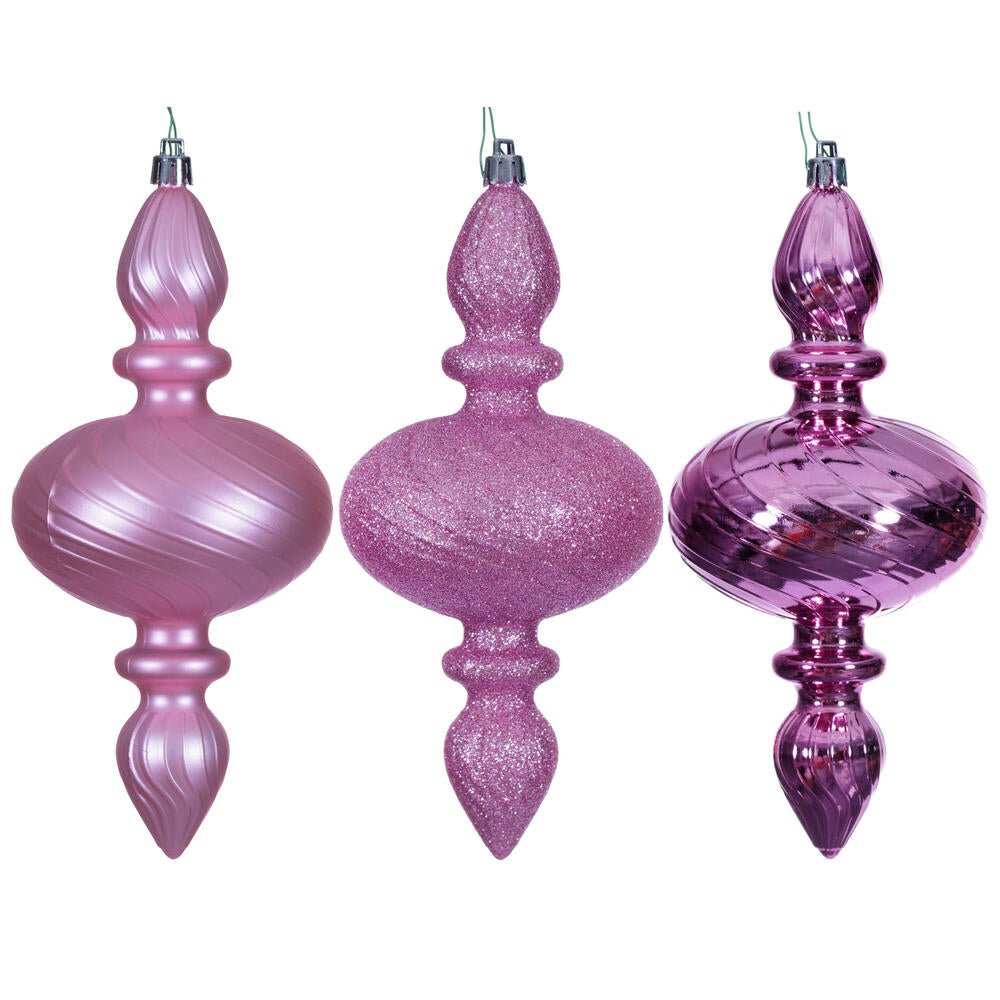 8.2" Pink Swirl Finial Ornament Assortment - Sassy Inspiration