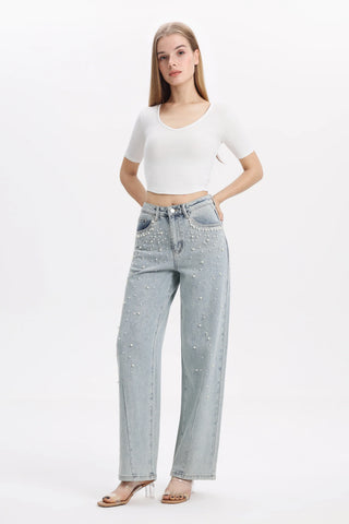Berlin High Rise Pearl Barrel Jeans