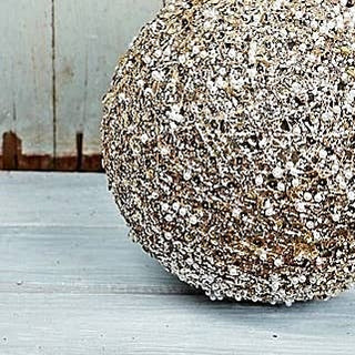 8in Champagne Gold Metalic Glittered Ball - Sassy Inspiration