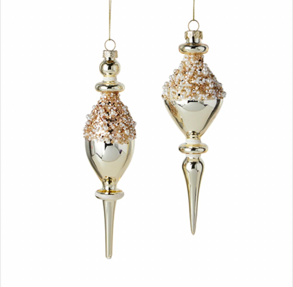 9” Pearl Beaded Finial Ornament - Sassy Inspiration