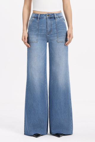 New York High Rise Wide Leg Jeans