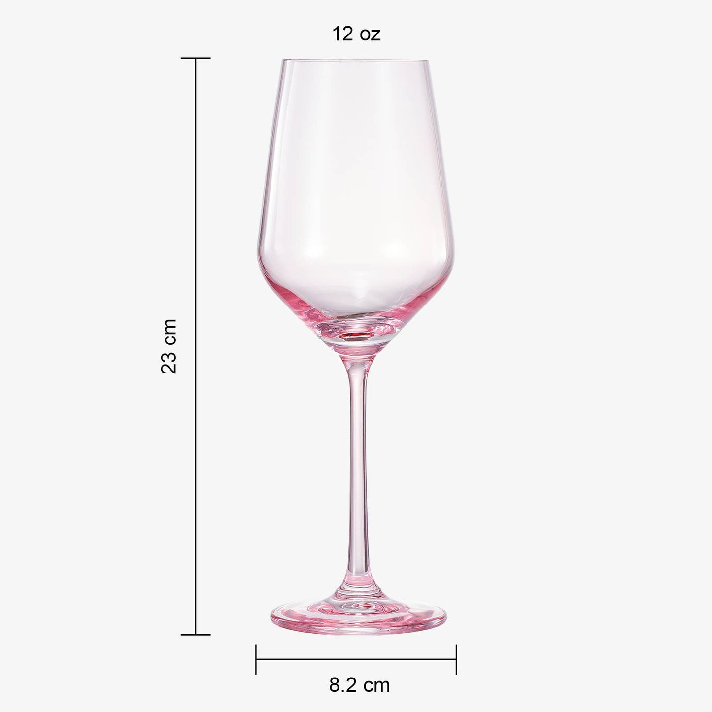 Colored Crystal Wine Glass | Set of 2 | 12oz (Magenta)