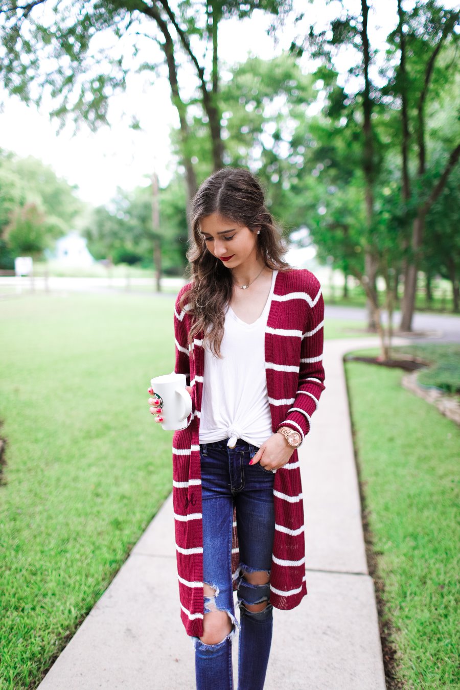 Lightweight Striped Cardigan