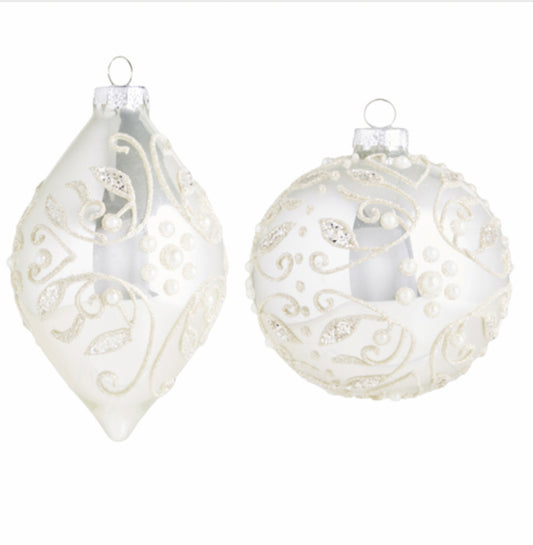 4” Silver Embellished Ornament