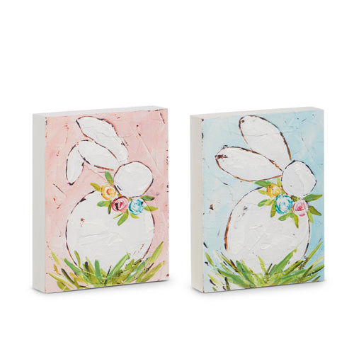 7.75" BUNNY Textured Block - Easter/Spring