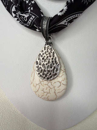 Midnight Paisley Bandana Pendant Necklace