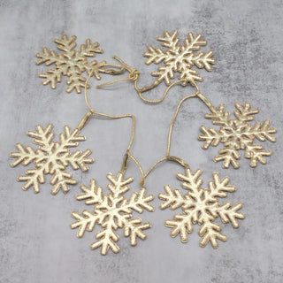 Gold Lurex Snowflake Garland – 45"