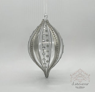 Platinum Jeweled Glass Onion Ornament – 150mm
