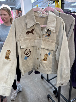 Wild West Mineral Wash Embroidered Jacket