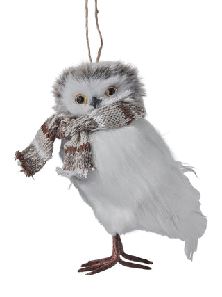 5" Winter Forest Owl Ornament – Cream & Brown - Sassy Inspiration