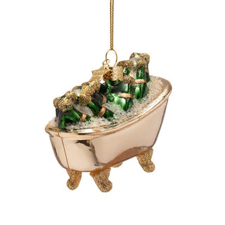 Vondels Bubbles & Bubbly Bathtub Glass Ornament