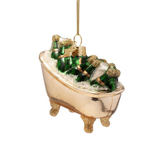 Vondels Bubbles & Bubbly Bathtub Glass Ornament