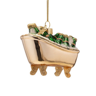 Vondels Bubbles & Bubbly Bathtub Glass Ornament
