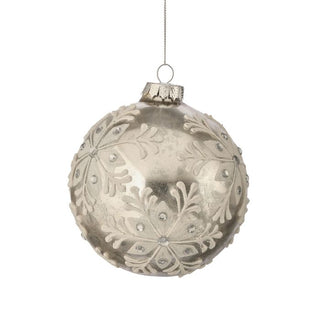 5" Glass Snowflake Ornament – Silver & White - Sassy Inspiration