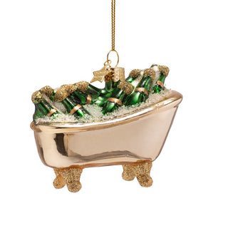 Vondels Bubbles & Bubbly Bathtub Glass Ornament