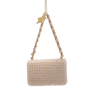 Vondels Pearl Perfection Fashion Bag Glass Ornament