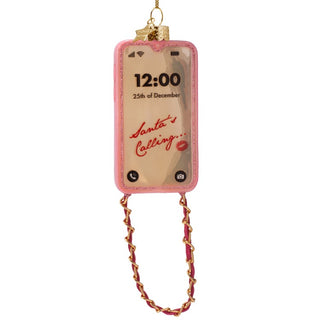 Vondels Call Me Sassy Pink Phone Glass Ornament