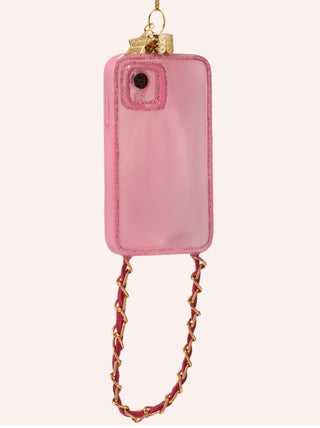 Vondels Call Me Sassy Pink Phone Glass Ornament