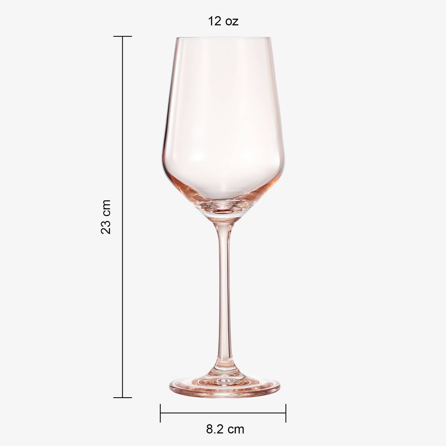 Colored Crystal Wine Glass | Set of 2 | 12oz (Pink)