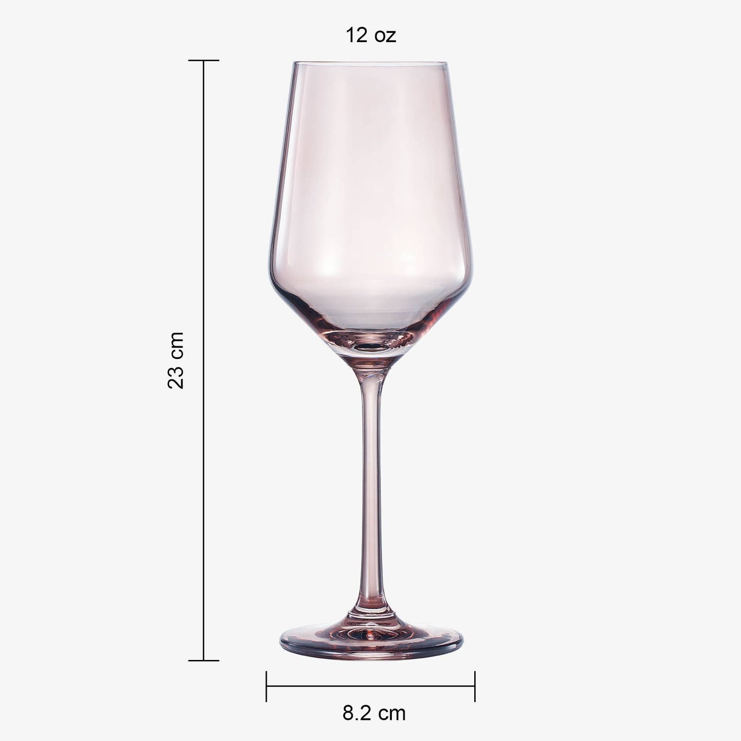 Colored Crystal Wine Glass | Set of 2 | 12oz (Smoke Grey)