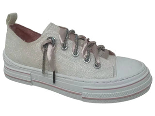 Aman Mary's Version Glitter Rhinestone Sneakers – White - Sassy Inspiration