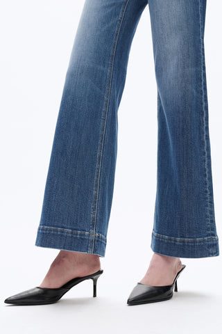Authentic Flow Low - Rise Wide - Leg Denim – Medium Blue - Sassy Inspiration