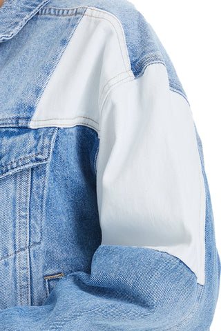 Authentic Patchwork Denim Jacket – Blue - Sassy Inspiration