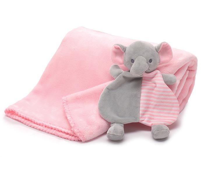 BABY GIFT SET BLANKET AND RATTLE (Blue/Pink) - Sassy Inspiration