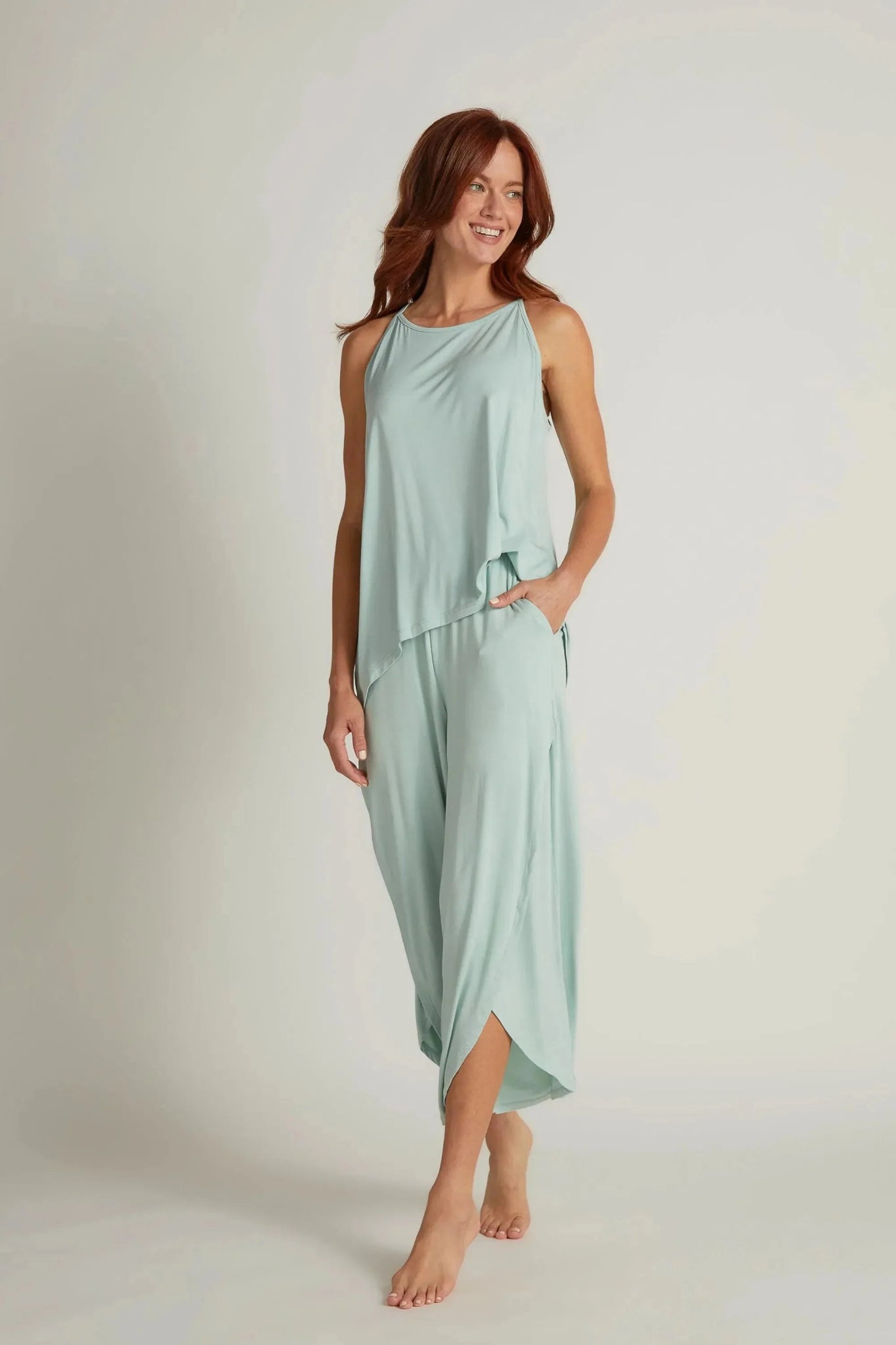 Bamboo Tulip Pant: Aqua - Sassy Inspiration