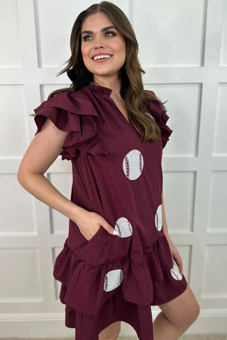 Baseball Fan Sequin Dress - Sassy Inspiration