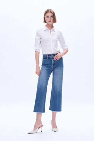 Bayeas Cindy High Rise Wide Leg Crop Jeans - Sassy Inspiration