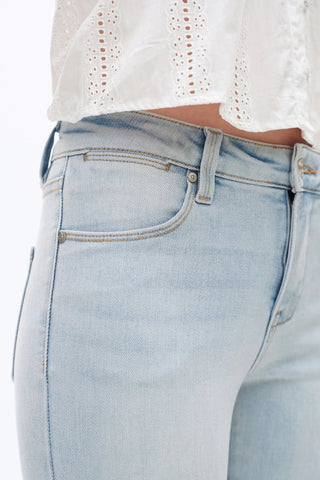 Bayeas Mid Rise Straight Raw Edge Denim Jeans - Sassy Inspiration