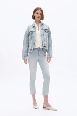 Bayeas Mid Rise Straight Raw Edge Denim Jeans - Sassy Inspiration